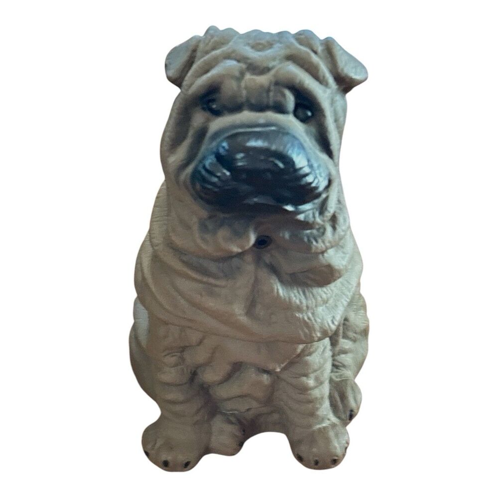 Vintage WORKING Shar Pei Motion Activated Barking Dog Figurine Battery Operated
